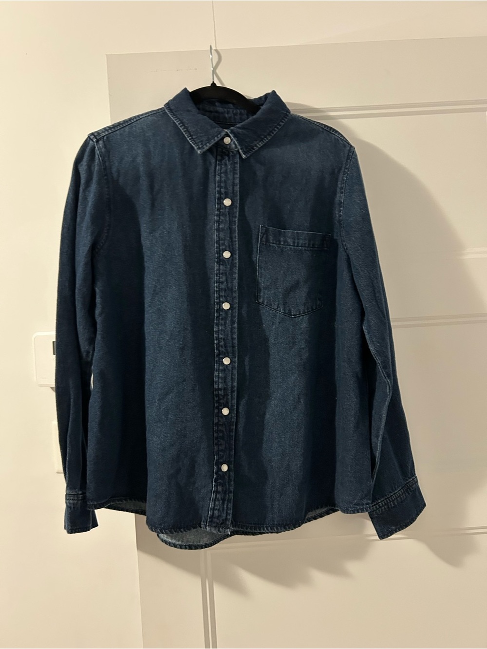 Lucky Brand Dark Blue Denim Button-Down Shirt